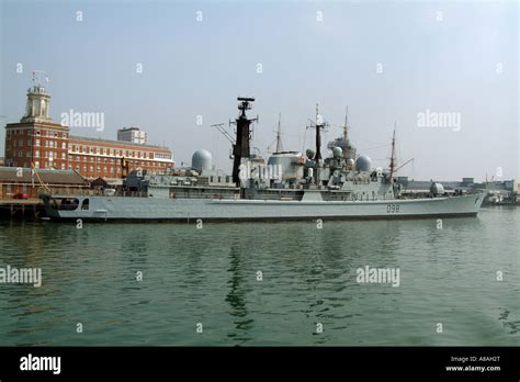 Portsmouth Harbour England Hms York D98 Destroyer Warship In The Famous