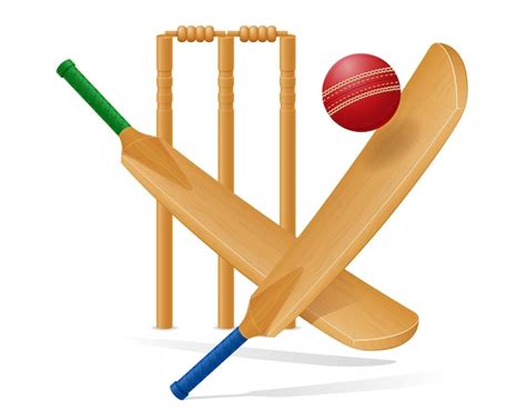Premium Vector Cricket Bat And Ball Vector Illustration