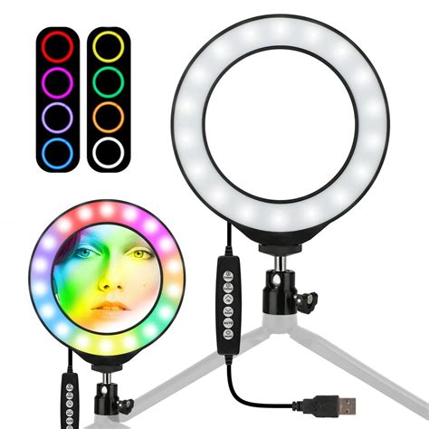 Eeekit 47 Inch Rgb Led Ring Light Dimmable Fill Light Selfie Ring Lamp Photographic Lighting