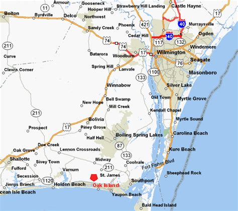 North Carolina Beach Map United States Map