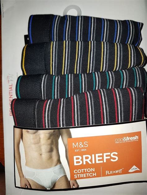 Mands Marks And Spencer Mens Briefs 4 Pack Cotton Stretch Size Xxl Waist 42 44 Fashion