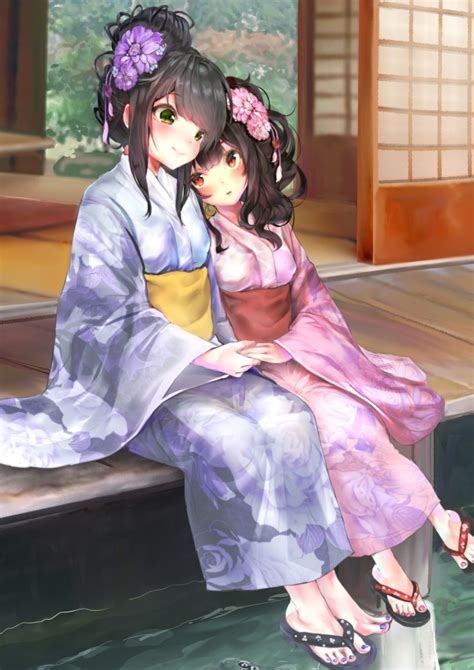 Wallpaper Anime Girls Kimono Cute Summer Japanese