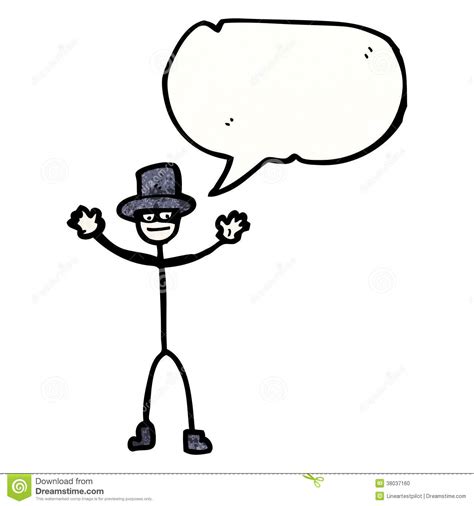 Stick Man With Top Hat And Speech Bubble Stock Vector Image 38037160