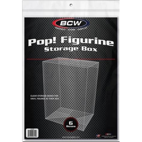 Pack Of 6 Bcw Funko Pop Figurine Clear Plastic Archival Storage Boxes