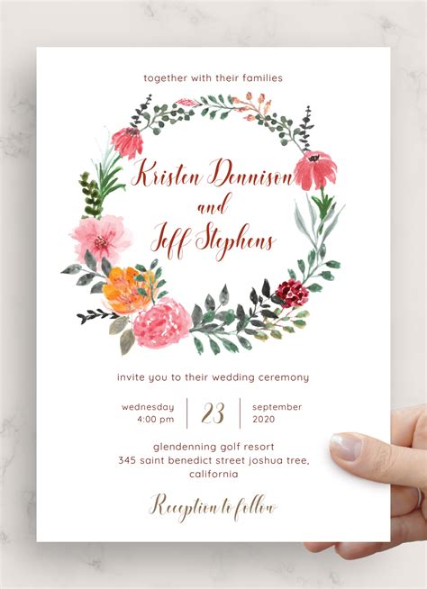Printable Rustic Wedding Invitation Template Printable Templates