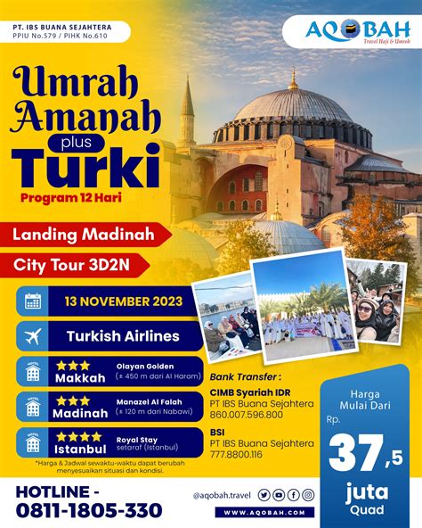 Umrah Plus Turki 13 November 2023 Aqobah