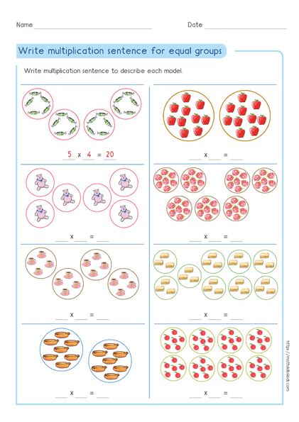 Write multiplication expression for equal groups | Understand