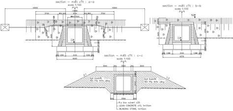 Autocad Dwg 2d Drawing File Of The Culvert Cross Section Details