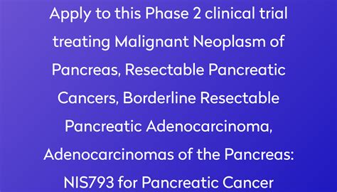 Nis793 For Pancreatic Cancer Clinical Trial 2024 Power