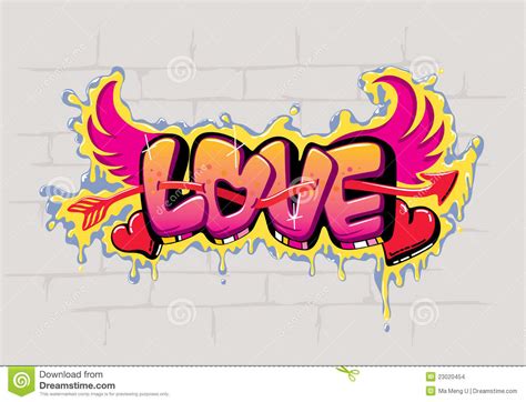 Groen geschilderde graffiti woorden ik hou van je. LOVE Graffiti Design Stock Images - Image: 23020454