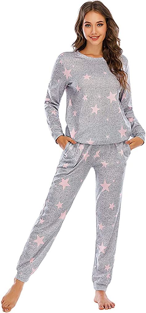Conjunto De Pijama Para Mujer De Longitud Completa Superior E Inferior