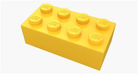 3d Model Realistic Lego Brick 2x4