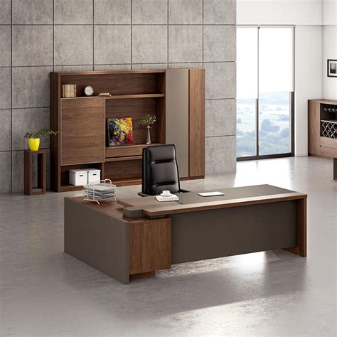 Barclay Executive Office Desk With Right Return 2m Walnut And Grey