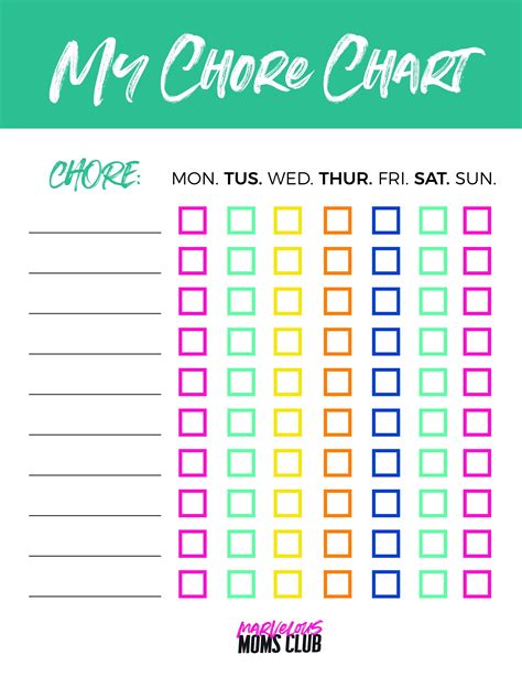 Free Printable Chore Chart For Kids Age Appropriate Chores For Kids