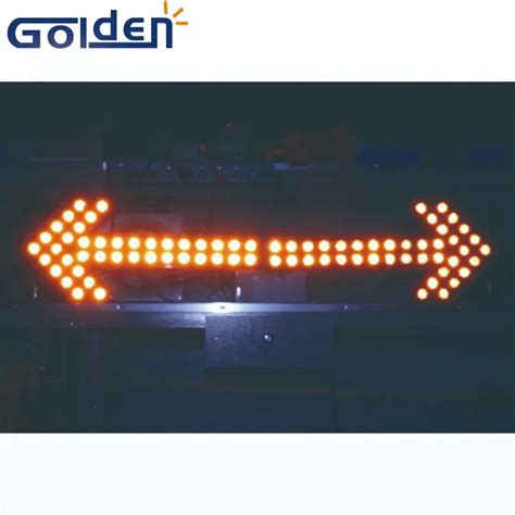 Road Sign Construction Vehicle Warning Directional Amber Led Arrow