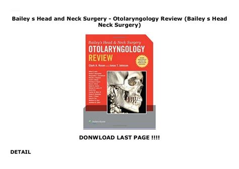 Bailey S Head And Neck Surgery Otolaryngology Review Bailey S Head