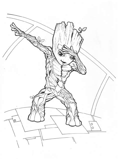 Baby Groot Coloring Page K5 Worksheets