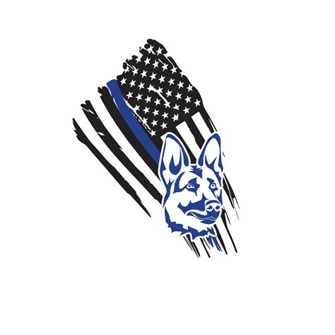 K9 Thin Blue Line American Flag Svg Police Svg Police Thin Inspire