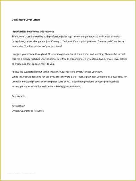 Free Email Cover Letter Templates Of Plain Text Cover Letter Samples