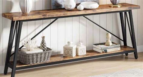 Tribesigns Rustic Long Console Table 709 Inch Extra Long Sofa Table