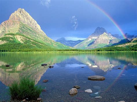 Online Crop Hd Wallpaper Landscape Rainbows Swiftcurrent Lake