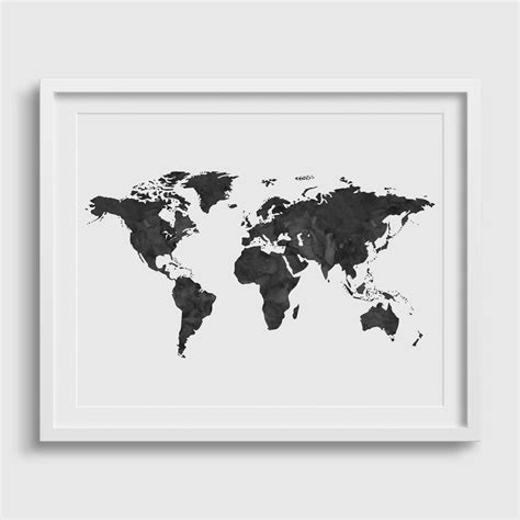 World Map Poster World Map Print World Map Wall Art Etsy