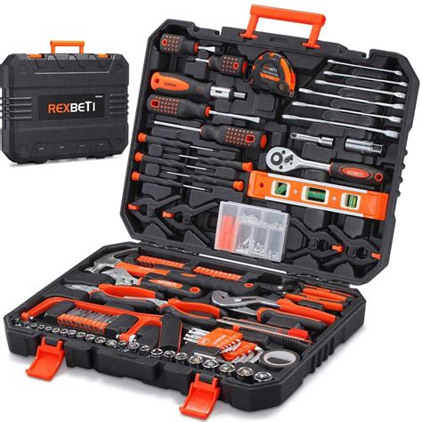 REXBETI 217 Piece Tool Kit General Household Hand Tool Set With Solid