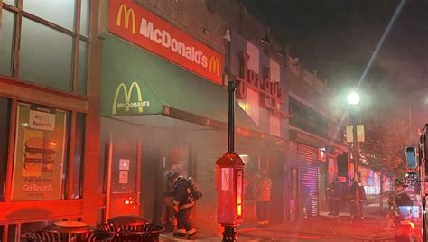 Firefighters Battle Fire At Mcdonalds In Boston