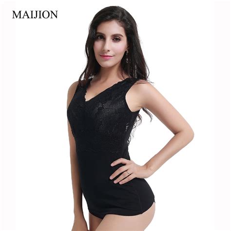 Maijion Winter Women Sleeveless Soft Camisoles Tanksbreathable Padded Lace Tanks Super Warm
