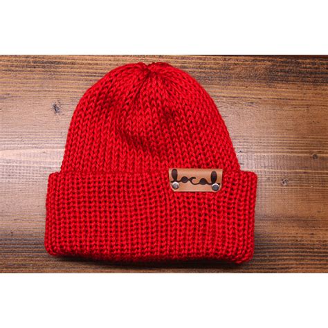 Bright Red Beanie Local Knits