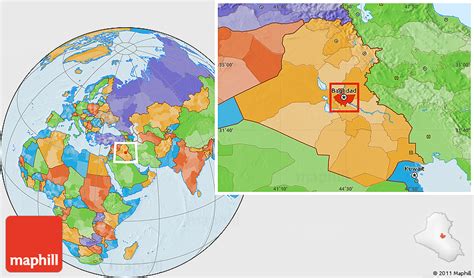 Political Location Map Of Baghdad
