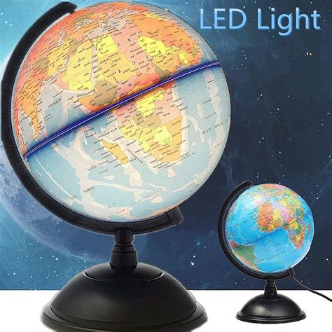 17cm Illuminating World Map Globe Desk Lamp Led Night Light Home