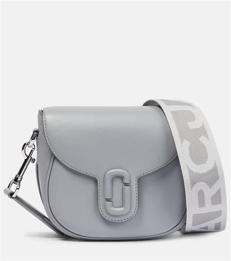 The Small Saddle Leather Shoulder Bag In Grey Marc Jacobs Mytheresa