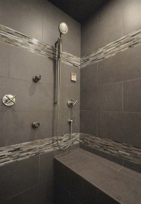 Still, they can range in size, and it's possible you may feel a bit cramped in your current layout. Double borders in the master bath tile shower | Bathrooms ...