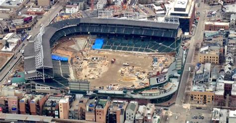 View Aerial Shot Of Wrigley Field 2 Months Before Cubs Home Opener