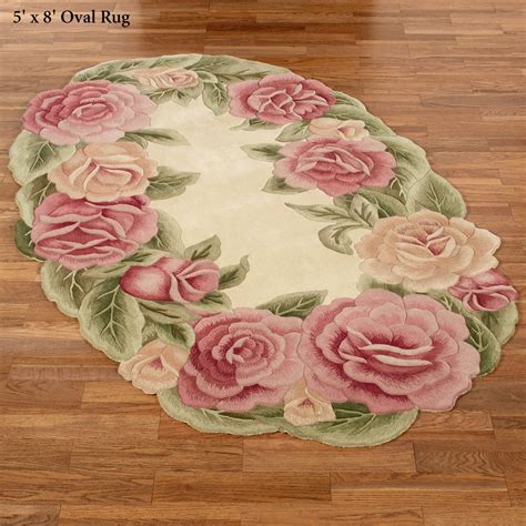 Rose Nouveau Sculpted Floral Oval Rugs Oval Rugs Oval Area Rug