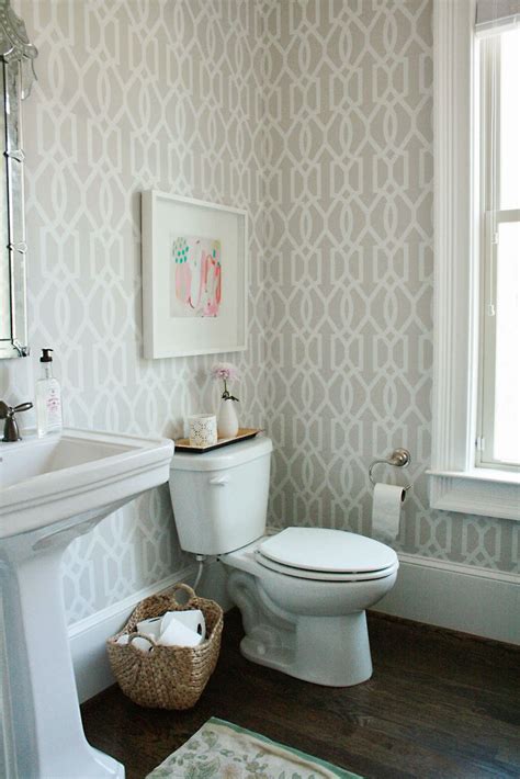Guest Bathroom Powder Room With Wallpaper And Window Darling Darleen