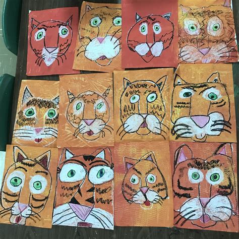 Elements Of The Art Room 3rd Grade Painted Paper Tiger Collage