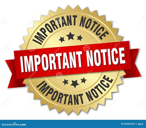 Important Notice Round Isolated Badge Stock Vector Illustration Of