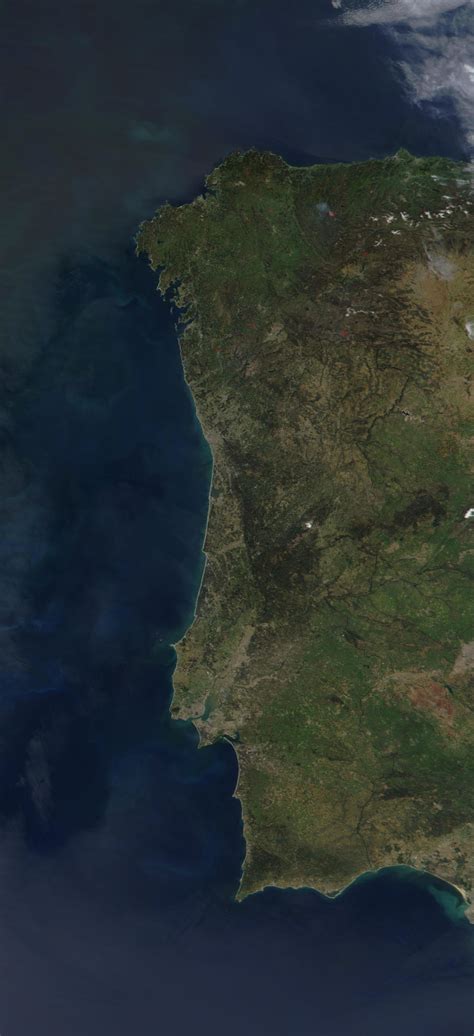Satellite Image Photo Of Portugal Full Size