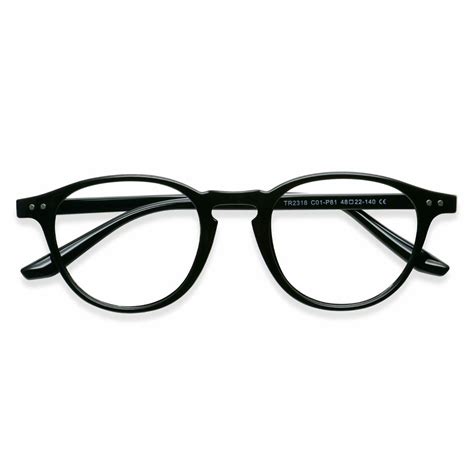 Tr2318 Oval Black Eyeglasses Frames Leoptique