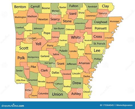 Arkansas County Map Stock Vector Illustration Of Federal 173364545