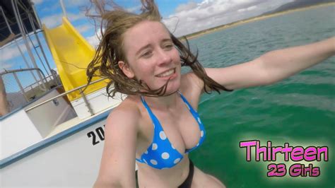 Water Slide Jumping Platform Bikinis Screams Of Delight Youtube