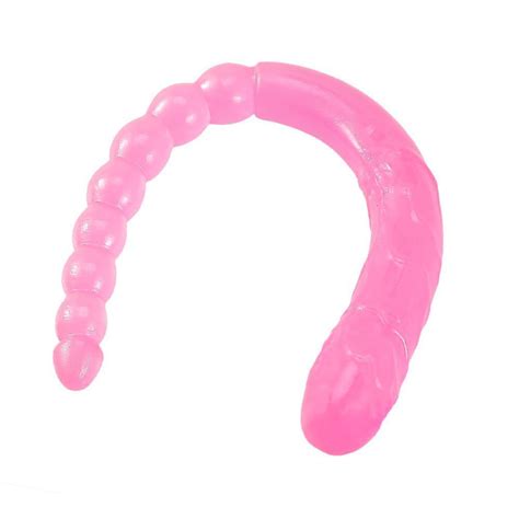 Super Long Double Dildo Sexy U Shape Real Flexible Soft Jelly Vagina Anal Toy For Women Gay