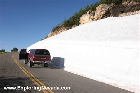 Deep Snow Drifts On The Angel Lake Scenic Drive In Nevada