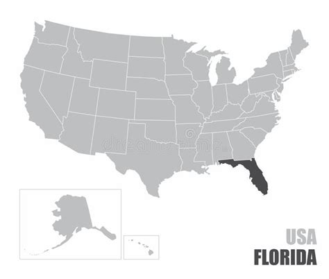 Mapa De La Florida De Estados Unidos Stock De Ilustración Ilustración