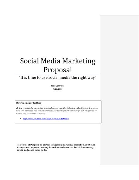 Social Media Marketing Proposal Templates At