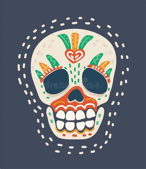 Mexican Day Of The Dead Sugar Skulls Cute And Modern Flat Vector