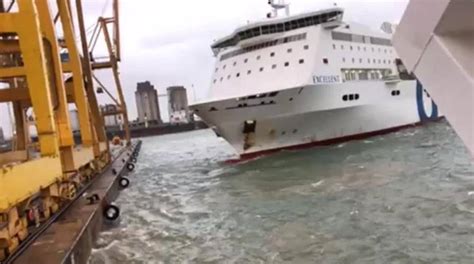 Ferry Slams Into Crane In Barcelona Port Sparking Fire In Shocking Video Fox News