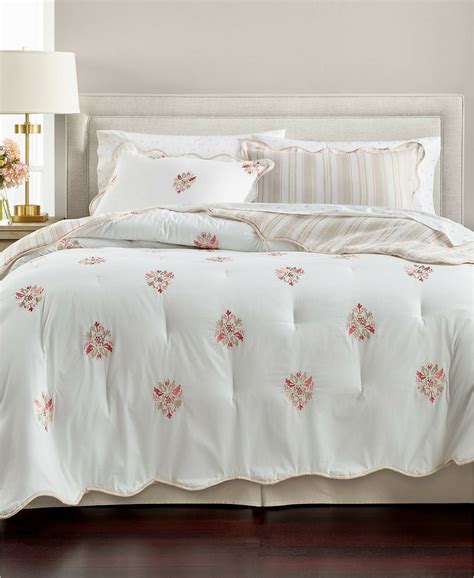 Martha Stewart Embroidered Floret Reversible Cotton 8 Pc Comforter Set
